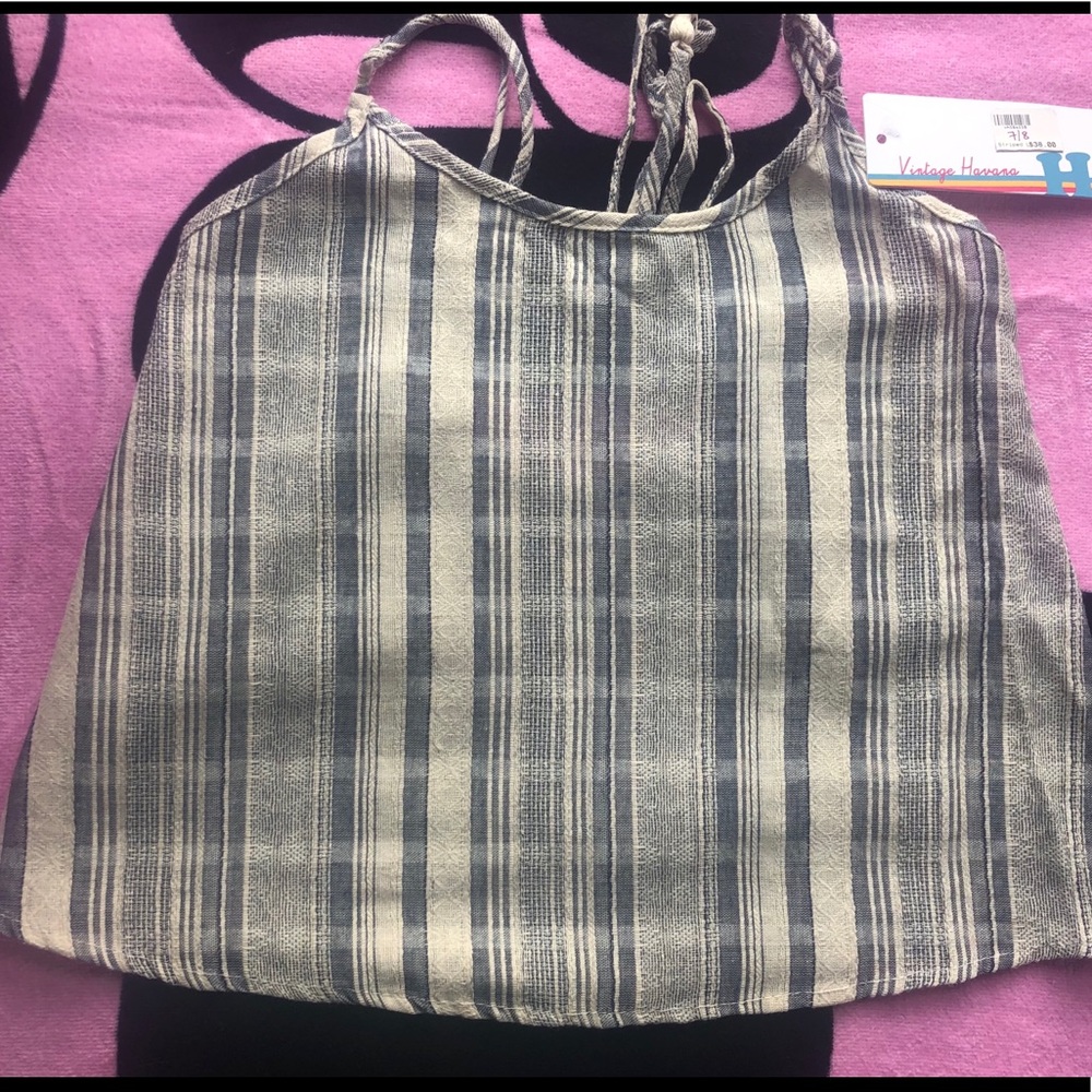 NWT Girls Vintage Havana Tie Strap Top Sz 7/8